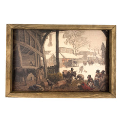 A Village Snow Scene <br>Framed Print