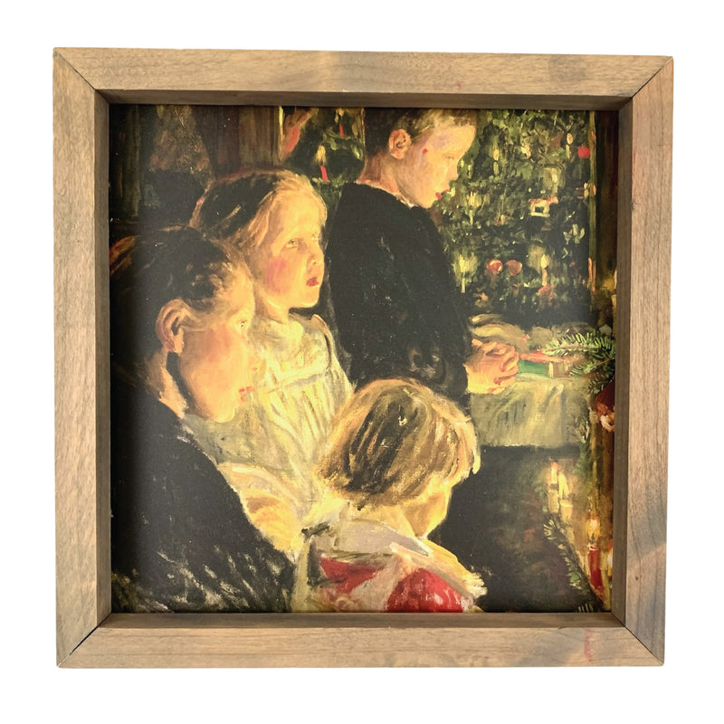 Children by the Christmas Tree <br>Framed Print