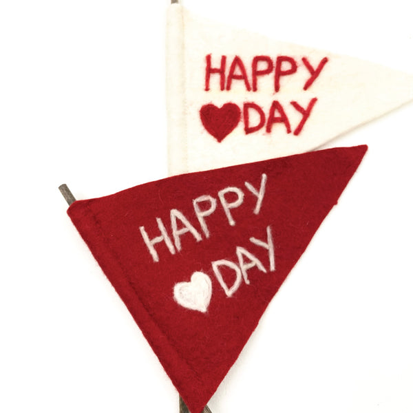 Happy Heart Day Felt Flag