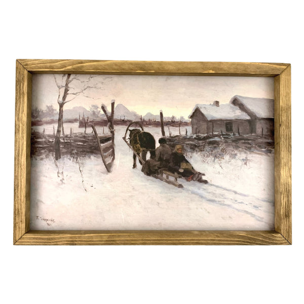 Farmyard with the Sleigh <br>Framed Print (Copy)