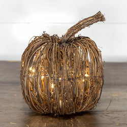 Lighted Rattan Pumpkins