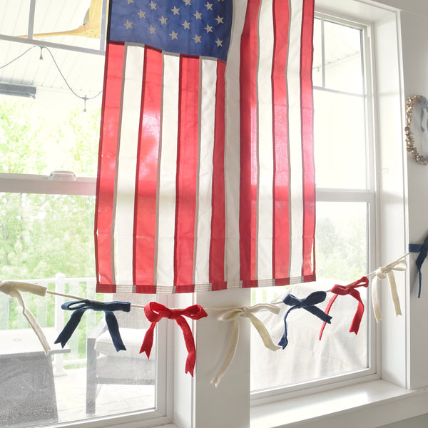 Red White Blue Felt Bow Garland