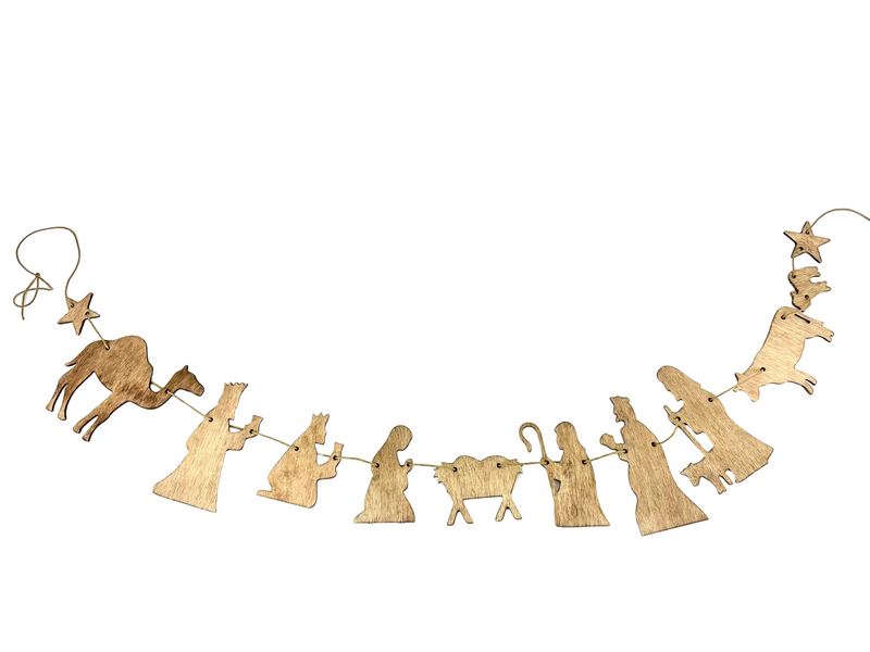 Nativity Wood Garland