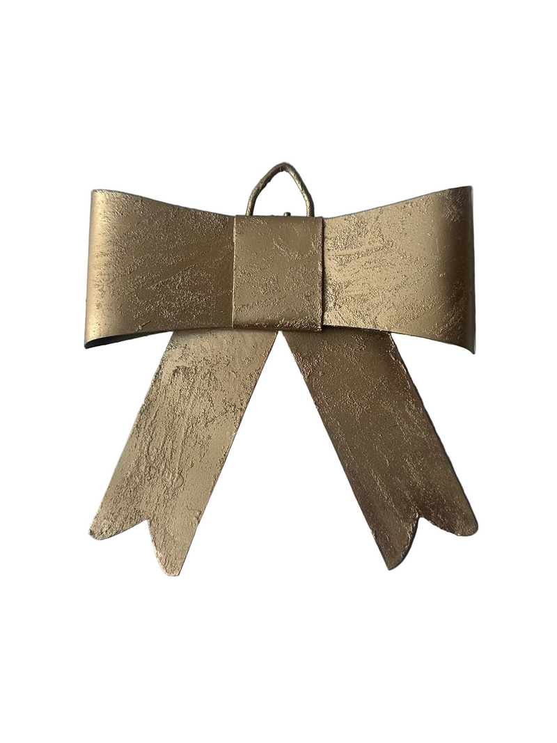 Gold Metal Bow Ornament
