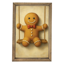 Swinging Gingerbread <br>Framed Art