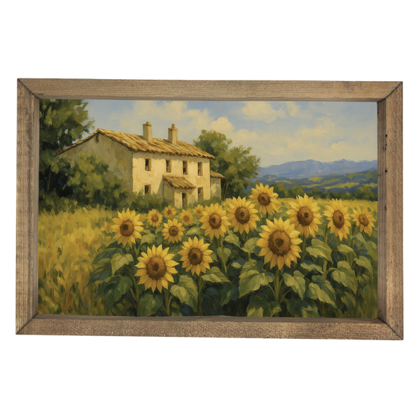 House with Sunflowers <br>Framed Art