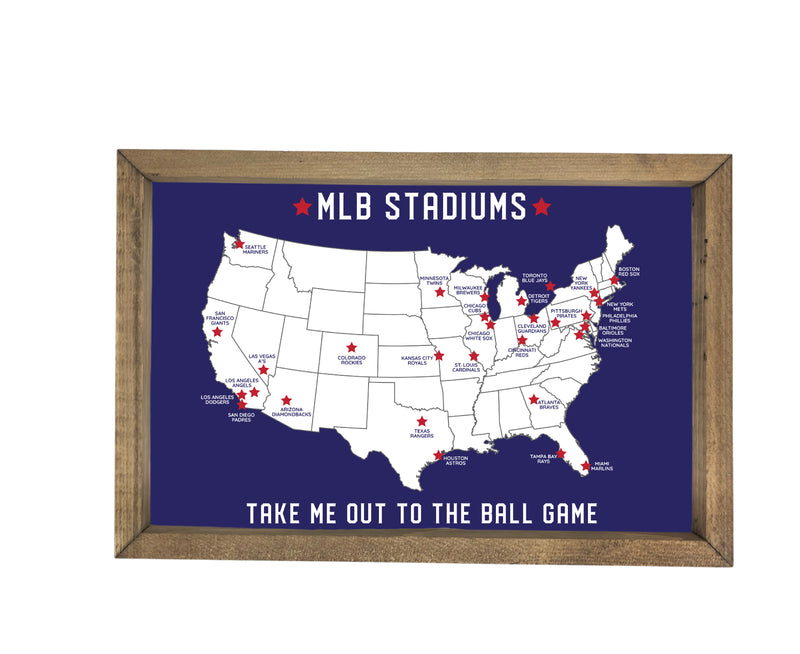 MLB Stadium Map Pinboard