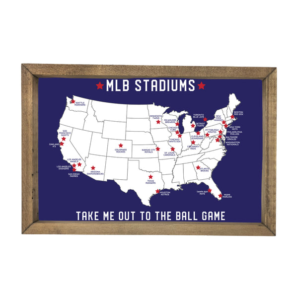 MLB Stadium Map Pinboard