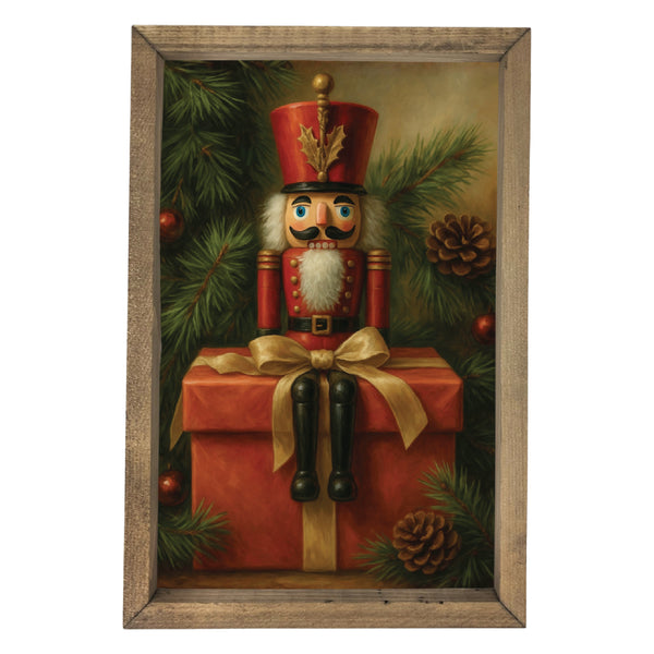 Nutcracker on a Gift <br>Framed Art