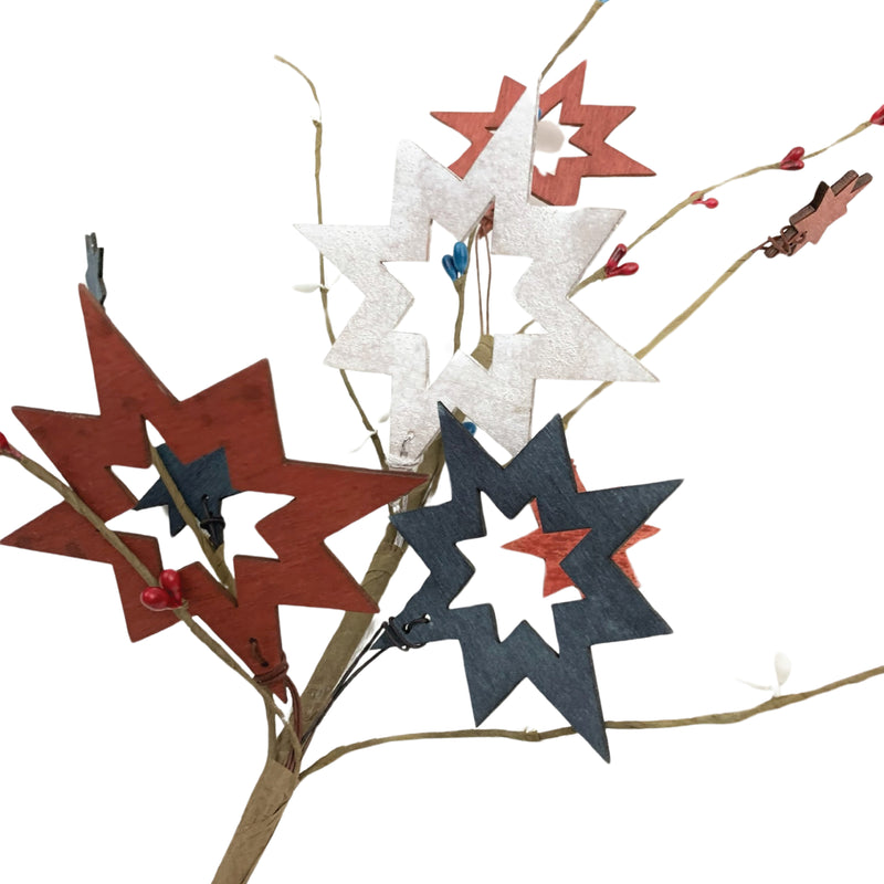 Wood Firework Star Pick