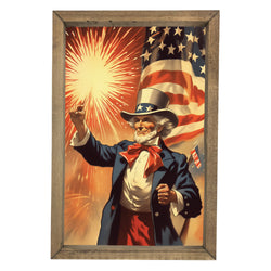 *SALE!* Uncle Sam with Firework Framed Art
