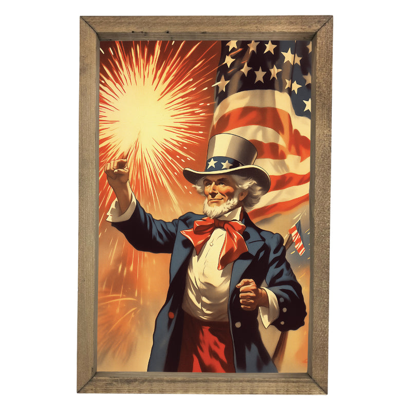*SALE!* Uncle Sam with Firework Framed Art
