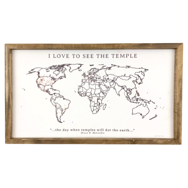 LDS Temple World Map Pinboard