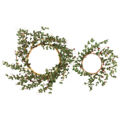 *SALE!* Green Leaf Red Bean Wreath