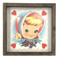 Vintage Valentine Girl <br>Framed Art