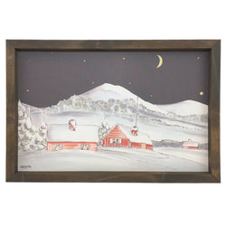 Barn Night Watercolor <br>Framed Print