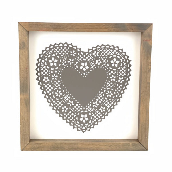 Heart Doily 1 <br>Framed Art