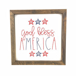 God Bless America Framed Saying