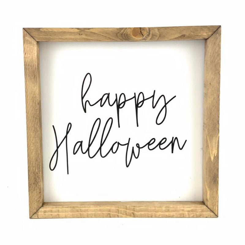 Happy Halloween Script <br>Framed Saying