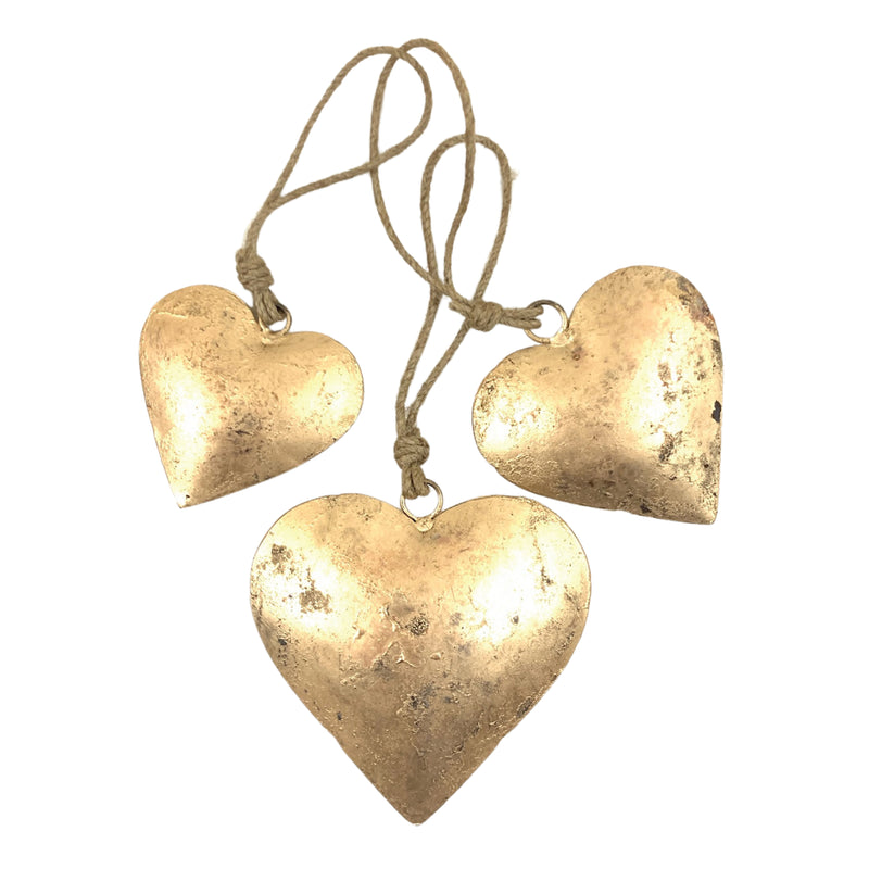 Gold Heart Ornaments