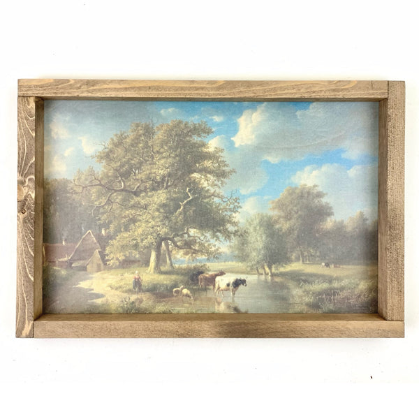 Wooded River Landscape <br>Framed Art