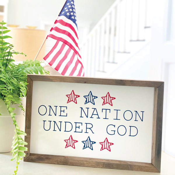 One Nation Under God Framed Saying