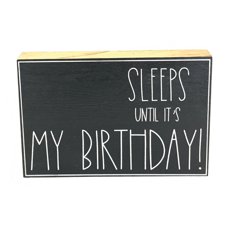 Sleeps Until My Birthday Large Countdown <br>Shelf Block