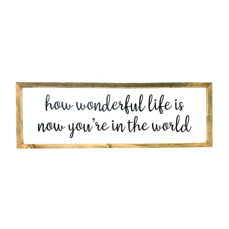 How Wonderful Life Is Framed Saying